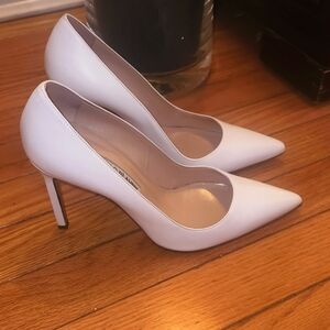 White leather heel